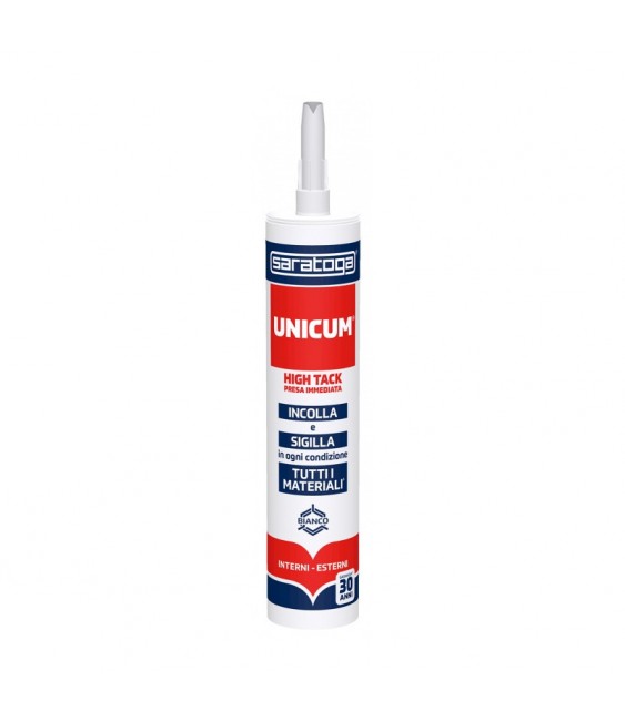 Saratoga Unicum Sigillante Adesivo Universale di Qualità Superiore Bianco - Cartuccia da 460g